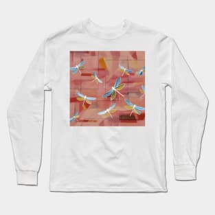 Blue and Yellow Dragonflies Long Sleeve T-Shirt